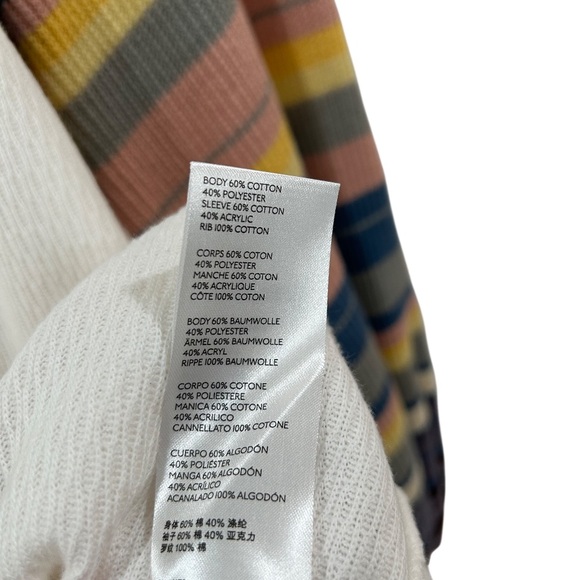 Free People Rainbow Dreams Pullover thermal Knit Top S white multi oversized - Picture 9 of 11